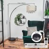 Bassagoda floor lamp, Arch lamps black, 1-light source, Fabric shade