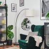 Bassagoda floor lamp, Arch lamps black, 1-light source, Fabric shade