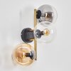 Gastor globe light, wall light gold, black, 3-light sources