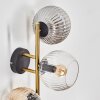 Koyoto globe light, wall light gold, black, 3-light sources