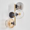 Koyoto globe light, wall light gold, black, 3-light sources