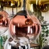 Gastor hanging light, globe light, pendant light chrome, gold, clear, coppery, Smoke-coloured, 8-light sources