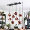 Gastor hanging light, globe light, pendant light clear, coppery, 8-light sources