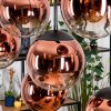 Gastor hanging light, globe light, pendant light clear, coppery, 8-light sources