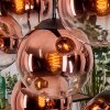 Gastor hanging light, globe light, pendant light clear, coppery, 8-light sources