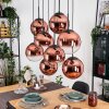 Gastor hanging light, globe light, pendant light clear, coppery, 8-light sources