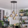 Koyoto hanging light, globe light, Cluster pendant lamp chrome, clear, Smoke-coloured, 4-light sources