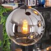 Koyoto hanging light, globe light, Cluster pendant lamp chrome, clear, Smoke-coloured, 4-light sources