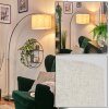 Bassagoda floor lamp, Arch lamps matt nickel, black, 1-light source, Fabric shade