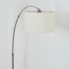 Bassagoda floor lamp, Arch lamps matt nickel, black, 1-light source, Fabric shade