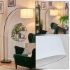 Soungou floor lamp, Arch lamps chrome, black, 1-light source, Fabric lampshade