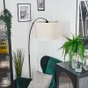 Bassagoda floor lamp, Arch lamps chrome, black, 1-light source, Fabric lampshade