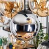 Gastor hanging light, globe light, pendant light Amber, chrome, clear, Smoke-coloured, 8-light sources