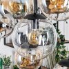 Gastor hanging light, globe light, pendant light Amber, chrome, clear, Smoke-coloured, 8-light sources