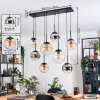 Gastor hanging light, globe light, pendant light Amber, chrome, clear, Smoke-coloured, 8-light sources