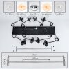 Gastor hanging light, globe light, pendant light Amber, chrome, clear, Smoke-coloured, 8-light sources