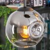 Ripoll hanging light, globe light, Cluster pendant lamp chrome, clear, Smoke-coloured, 4-light sources