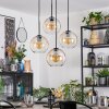 Koyoto hanging light, globe light, Cluster pendant lamp Amber, clear, 4-light sources