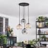 Koyoto hanging light, globe light, Cluster pendant lamp Amber, clear, Smoke-coloured, 4-light sources