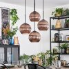 Koyoto hanging light, globe light, Cluster pendant lamp coppery, 4-light sources