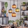 Koyoto hanging light, globe light, Cluster pendant lamp blue, green, coppery, 4-light sources
