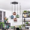 Koyoto hanging light, globe light, Cluster pendant lamp blue, green, coppery, 4-light sources