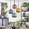 Koyoto hanging light, globe light, Cluster pendant lamp blue, gold, green, coppery, 4-light sources