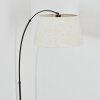 Bassagoda floor lamp, Arch lamps chrome, black, 1-light source, Fabric lampshade
