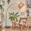 Barcos floor lamp, Arch lamps chrome, black, 1-light source, Fabric lampshade