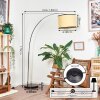 Chellas floor lamp, Arch lamps chrome, black, 1-light source, Fabric shade