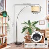 Chellas floor lamp, Arch lamps chrome, black, 1-light source, Fabric shade