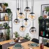 Gastor hanging light, globe light, pendant light Amber, clear, Smoke-coloured, 8-light sources