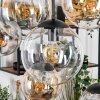 Gastor hanging light, globe light, pendant light Amber, clear, Smoke-coloured, 8-light sources