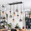 Gastor hanging light, globe light, pendant light Amber, clear, Smoke-coloured, 8-light sources