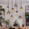 Gastor hanging light, globe light, pendant light Amber, clear, Smoke-coloured, 8-light sources