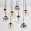 Gastor hanging light, globe light, pendant light Amber, clear, Smoke-coloured, 8-light sources