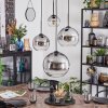Koyoto globe light, Cluster pendant lamp clear, Smoke-coloured, 4-light sources