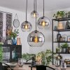 Koyoto hanging light, globe light, Cluster pendant lamp clear, Smoke-coloured, 4-light sources