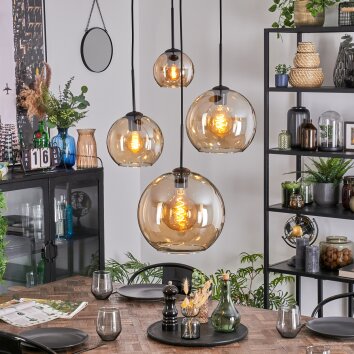 Koyoto globe light, Cluster pendant lamp Amber, 4-light sources