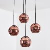 Ripoll hanging light, globe light, Cluster pendant lamp coppery, 4-light sources