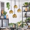 Ripoll hanging light, globe light, Cluster pendant lamp gold, clear, 4-light sources