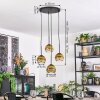 Ripoll hanging light, globe light, Cluster pendant lamp gold, clear, 4-light sources