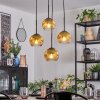Ripoll hanging light, globe light, Cluster pendant lamp gold, clear, 4-light sources