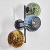 Koyoto globe light, wall light blue, gold, green, 3-light sources