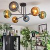 Koyoto ceiling light, globe light 78 cm blue, gold, green, 6-light sources
