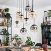 Gastor hanging light, globe light, pendant light Amber, clear, Smoke-coloured, 8-light sources