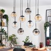 Gastor hanging light, globe light, pendant light Amber, clear, Smoke-coloured, 8-light sources