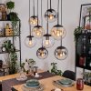 Gastor hanging light, globe light, pendant light Amber, clear, Smoke-coloured, 8-light sources