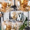 Gastor hanging light, globe light, pendant light Amber, chrome, clear, Smoke-coloured, 8-light sources