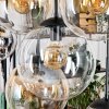 Gastor hanging light, globe light, pendant light Amber, chrome, clear, Smoke-coloured, 8-light sources